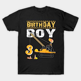 Birthday Boy 3 Construction T-Shirt